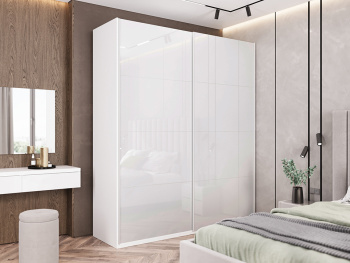 Шкаф Top Line без доводчика 200х66х236 (Белый капри, Белый глянец МДФ)