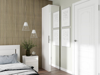 Шкаф Пенал 45х60х236 со штангой (Белый капри, Белый глянец МДФ) Шкаф Пенал 45х60х236 со штангой (Белый капри, Белый глянец МДФ)