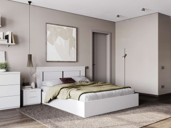 Кровать Вайта с подъёмным механизмом белая 160х200