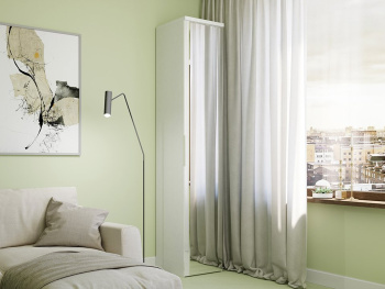 Шкаф Пенал 45х45х236 с полками (Белый капри, Белый глянец МДФ) Шкаф Пенал 45х45х236 с полками (Белый капри, Белый глянец МДФ)