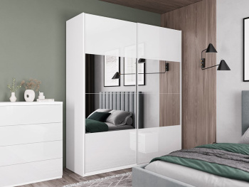 Шкаф Top Line с доводчиком 200х66х236 (Белый капри, Белый глянец МДФ)