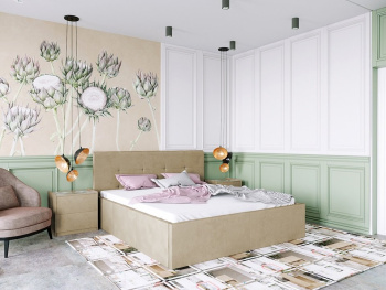 Кровать Милана укороченная кофейная 140х200