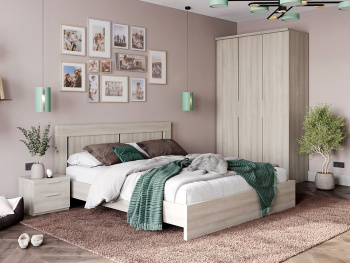 Кровать Фрия белый шпон дуба 160х200 Кровать Фрия белый шпон дуба 160х200