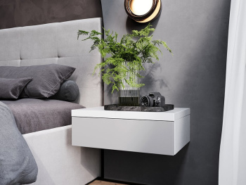 Тумба Вента 60х35х20 подвесная (Белый капри, Серый светлый МДФ)