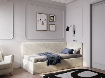 Кровать Рио с подъёмным механизмом молочная 90х200