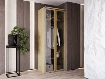 Шкаф Распашной 90х65х236 со штангой (Дуб сонома, Дуб сонома ЛДСП)