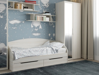 Кровать Юна с выдвижными ящиками 96х206х92 Кровать Юна с выдвижными ящиками 96х206х92